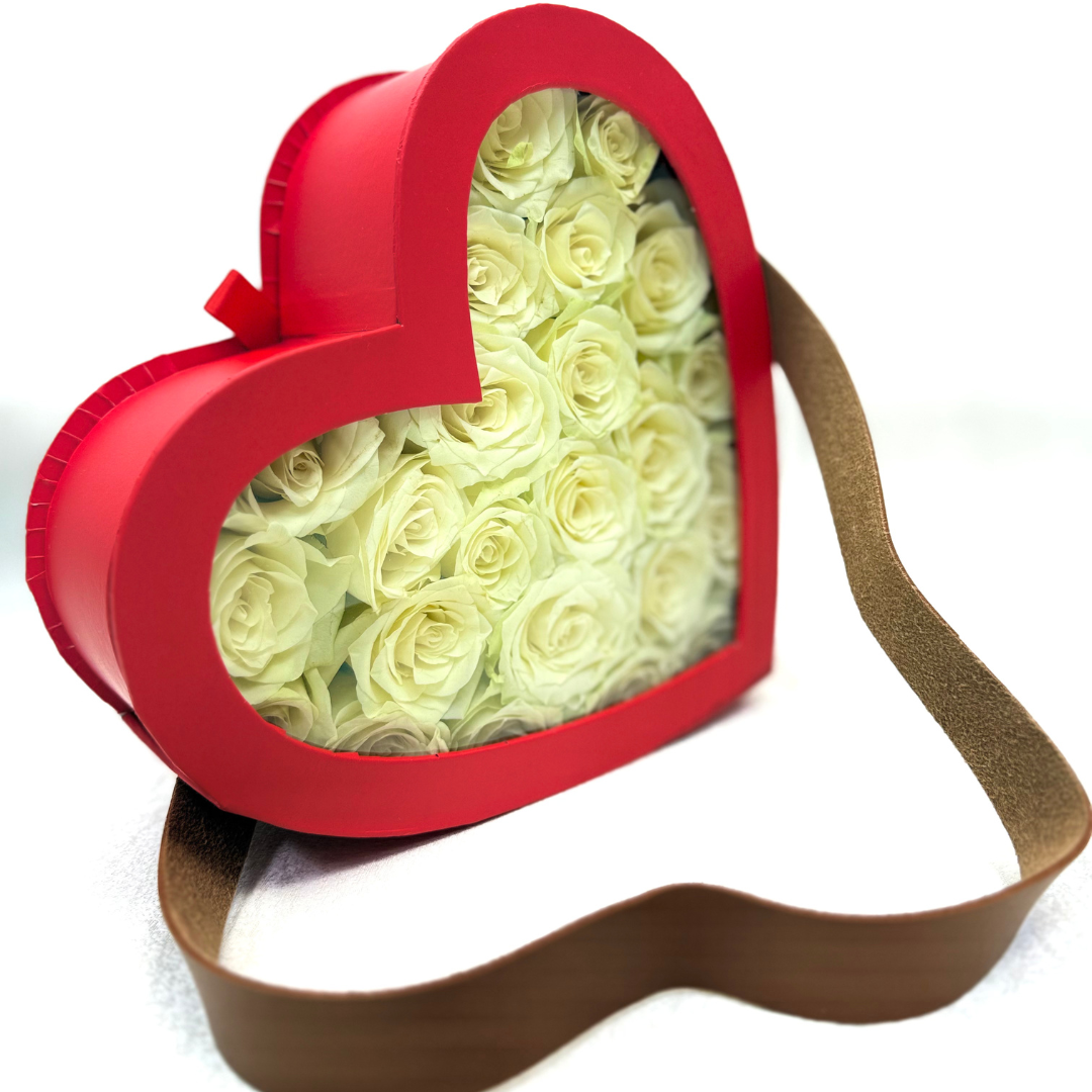 Heart Box with Roses - بوكس قلب أزرق مع ورد