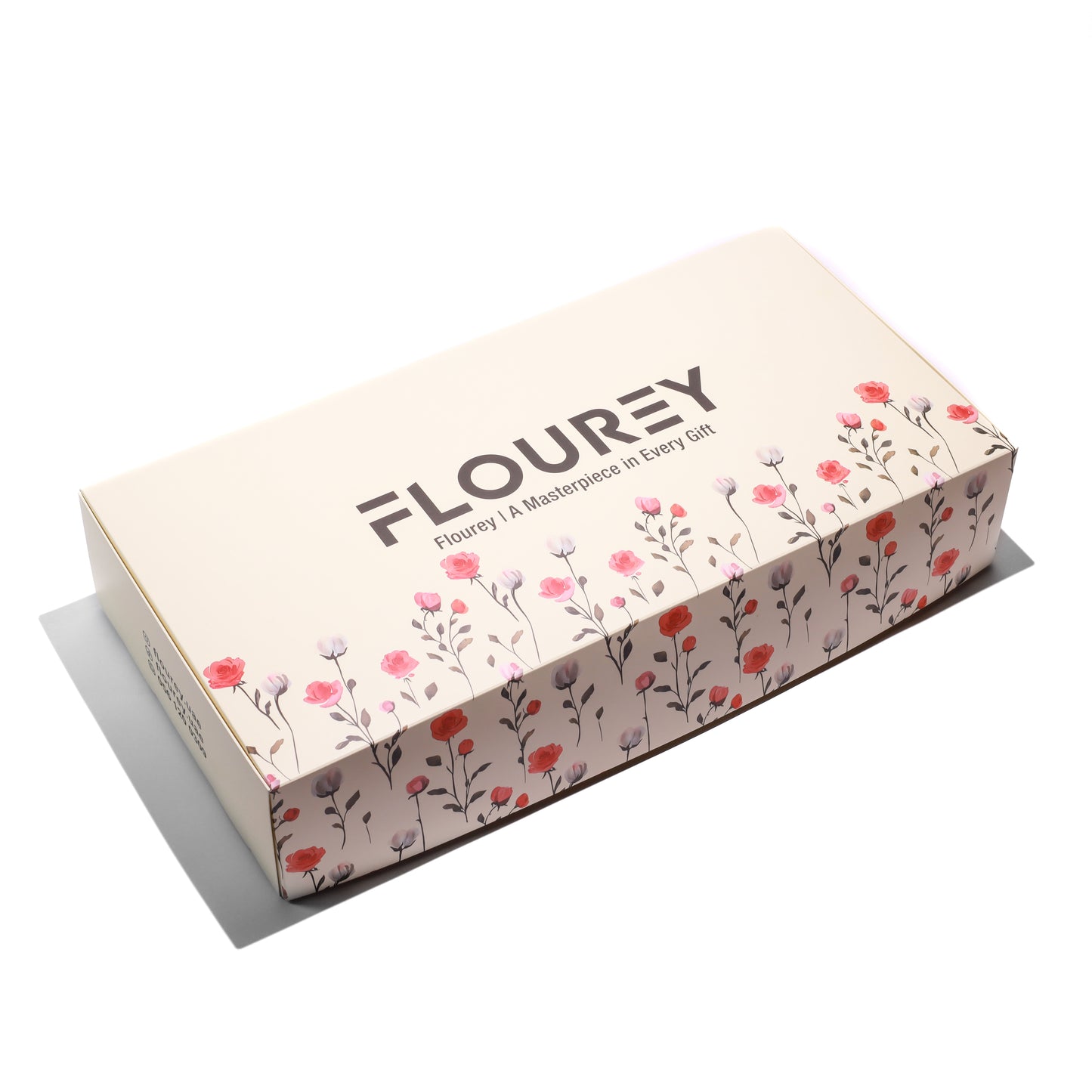 Flourey Beige Box with Yellow Baby Rose