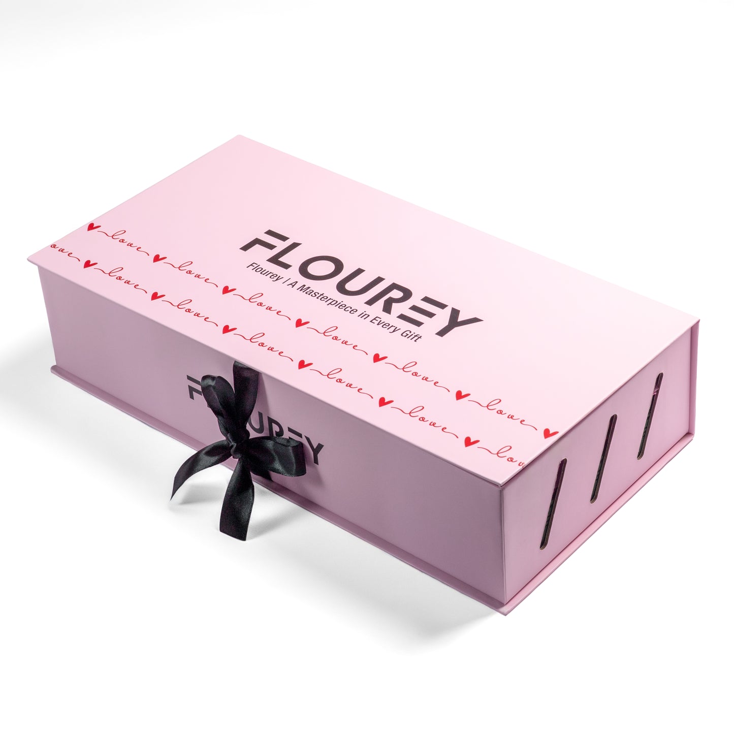 Flourey Pink Box with Baklava and Purple Roses