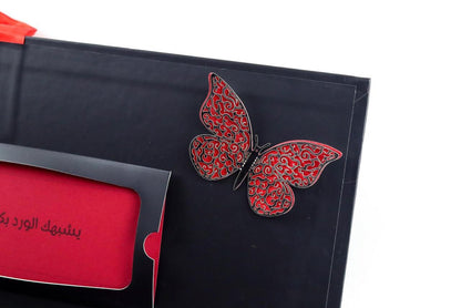 Flourey secret Black Box with red Roses