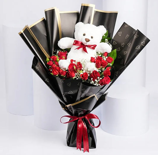 10 Red Baby Roses bunch