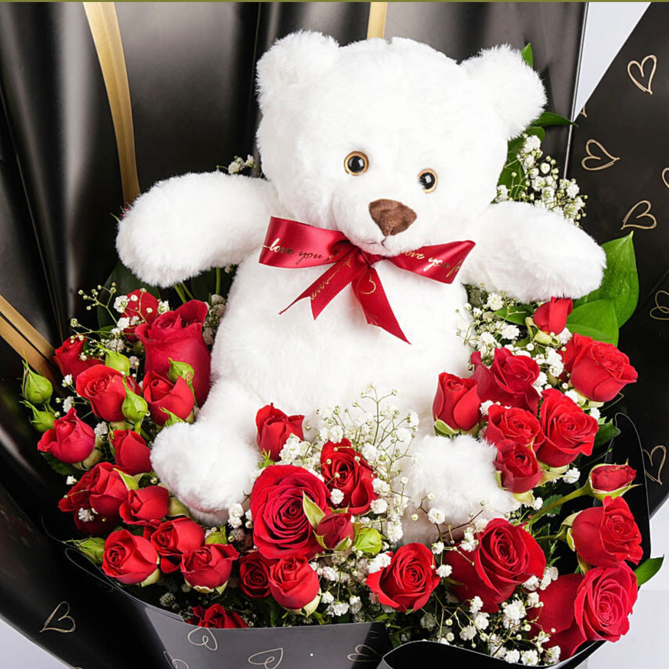 10 Red Baby Roses bunch