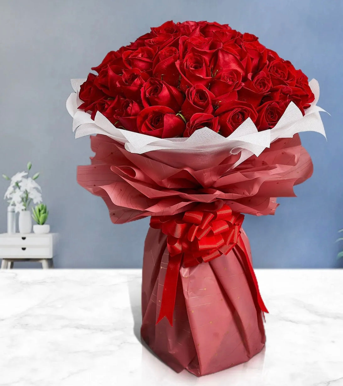 50 Red Roses Bouquet
