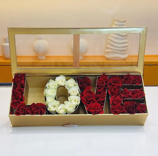 Love box with Red Roses